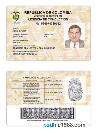 Colombia Driving License Version 2